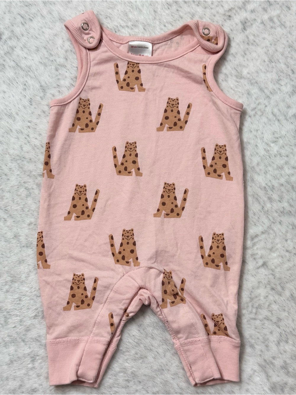 Hanna Andersson Pink Cheetah Leopard Romper 0-3M Baby Girl Organic Cotton